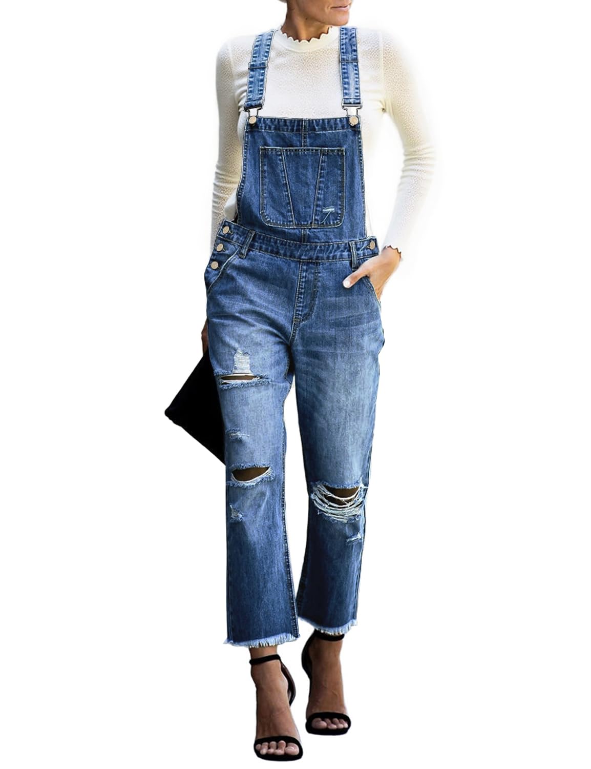 Women's Relaxed Denim Bib Overalls