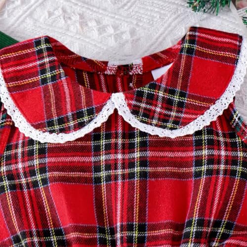 Baby Girls' Christmas Plaid Dress & Green Cardigan Set