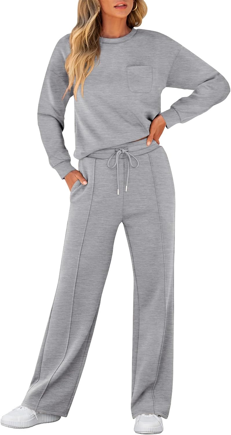 ANRABESS Women’s Long-Sleeve Top & Sweatpants Set