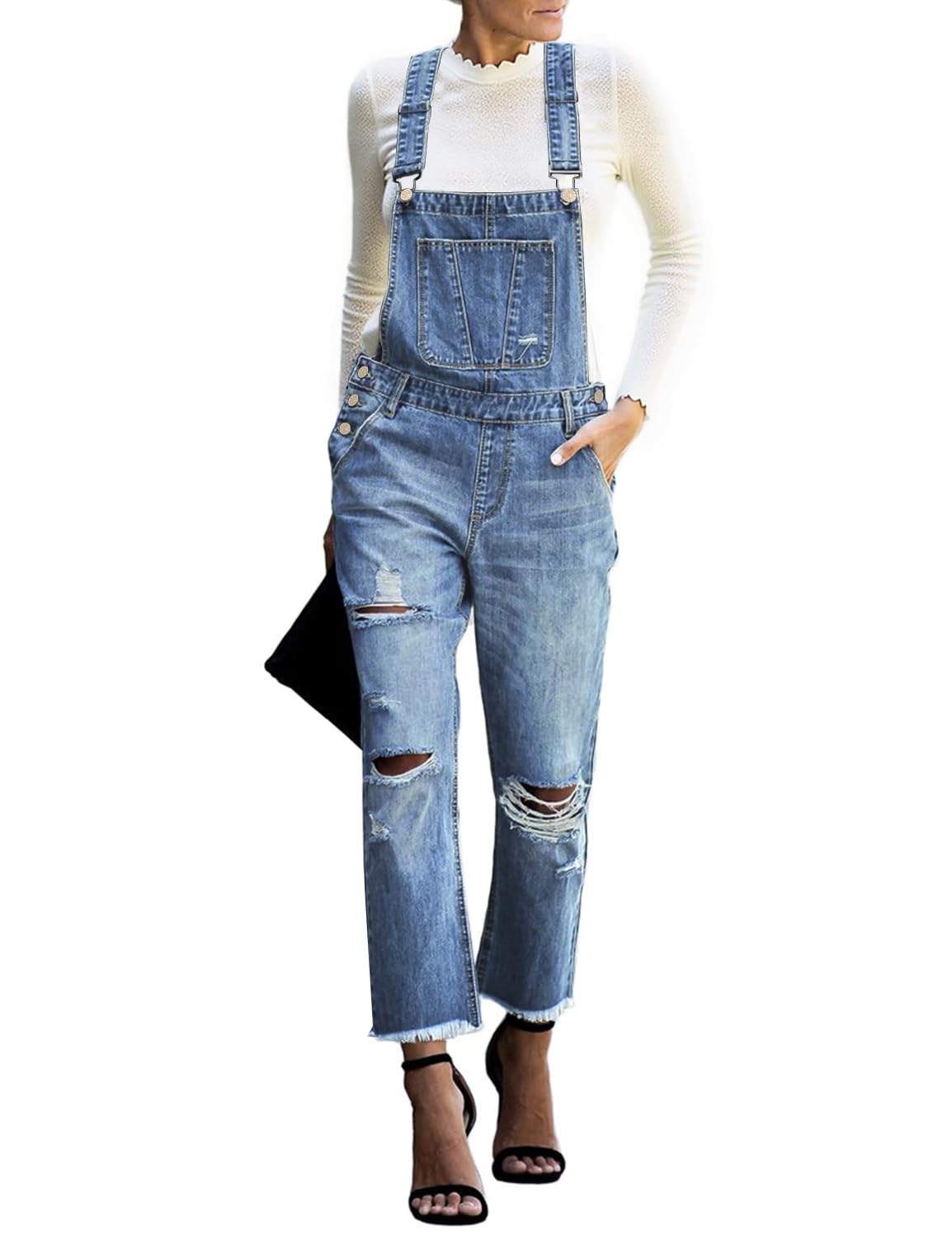 Women's Relaxed Denim Bib Overalls