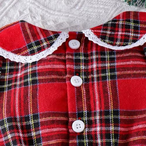 Baby Girls' Christmas Plaid Dress & Green Cardigan Set