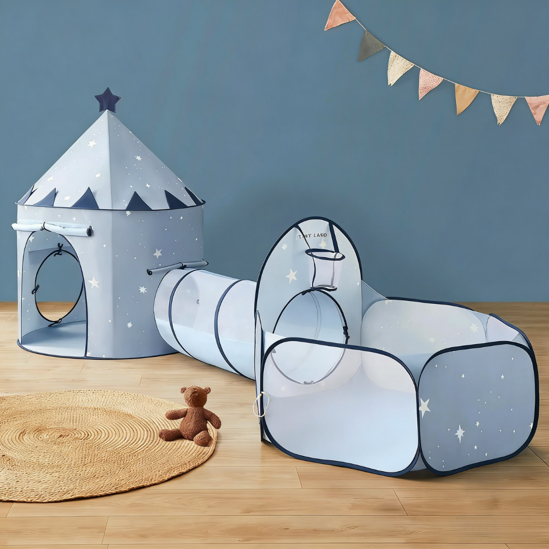 Tiny Land Compact Adventure 3-in-1 Play Tunnel Set — Balls Not Included