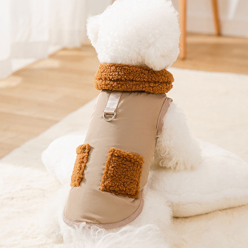 Coffee-Color Knit Dog Sweater – Korean Style for Small Pets