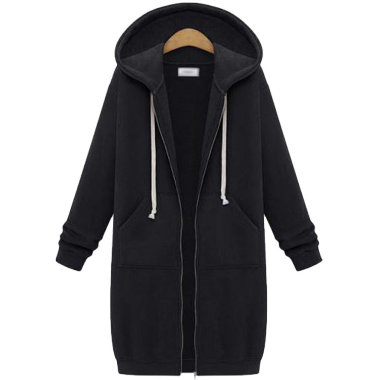 Women's Plus Size Fleece-Lined Hooded Zip Jacket