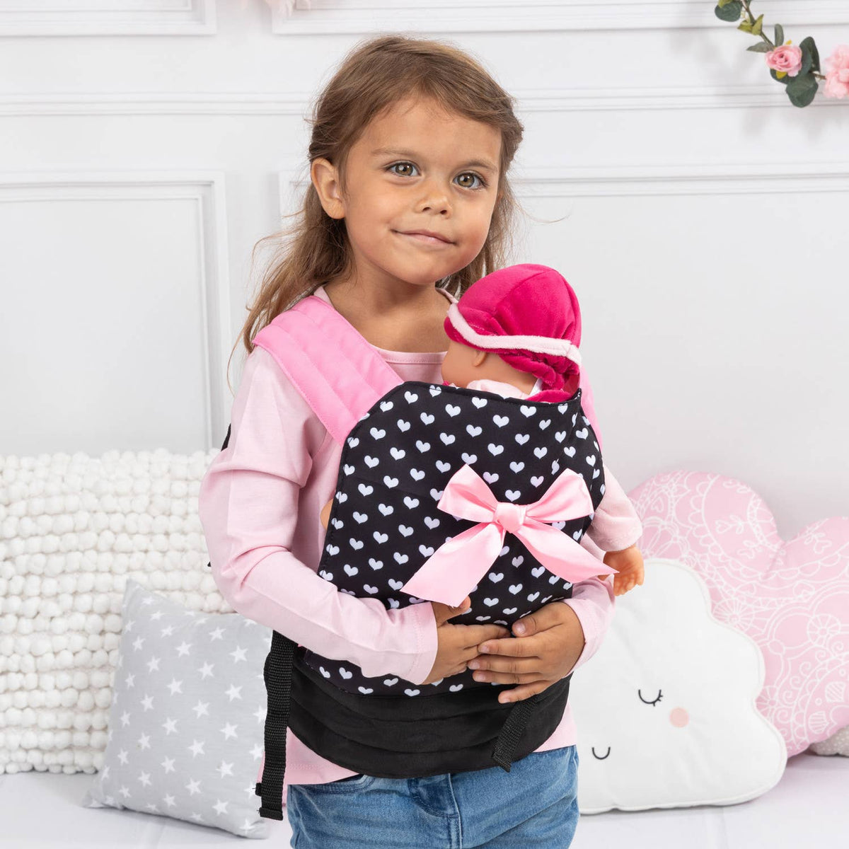 Baby Doll Carrier — Pink Hearts