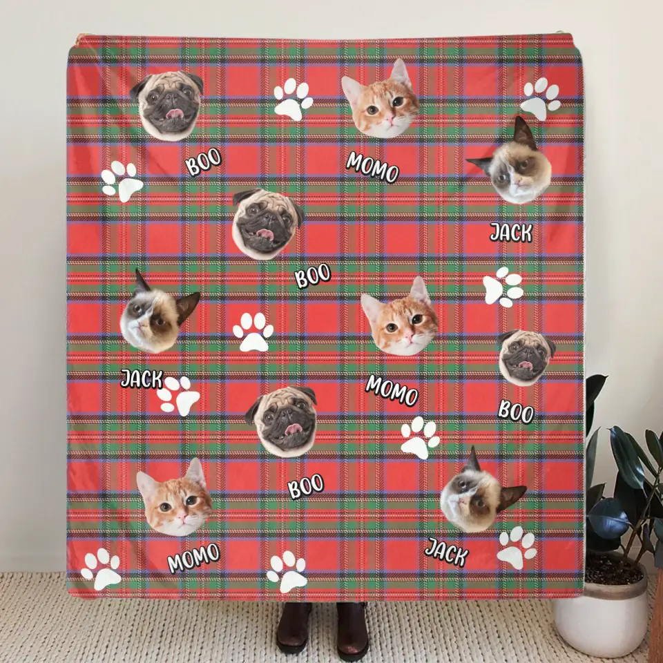 Custom Pet Photo Fleece Blanket or Quilt – Up to 3 Photos