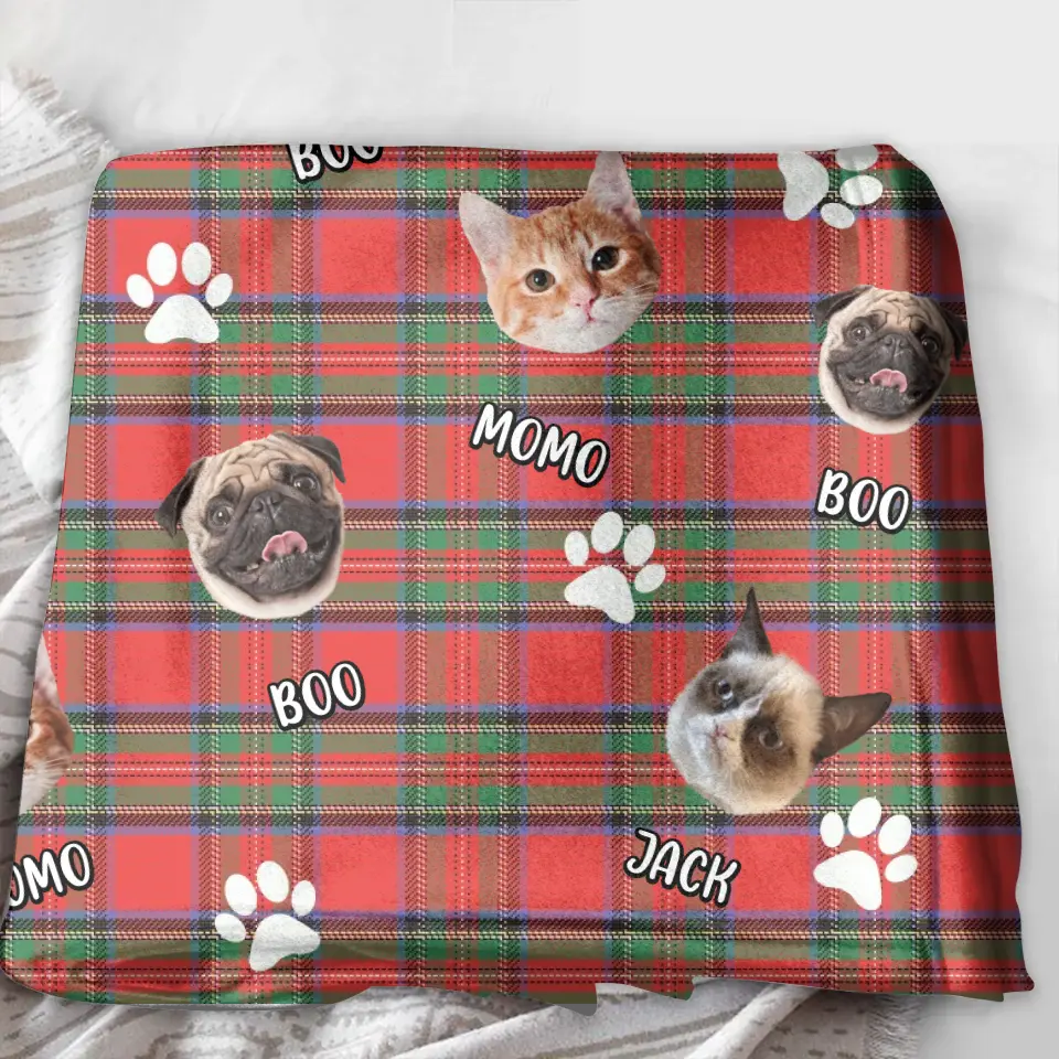 Custom Pet Photo Fleece Blanket or Quilt – Up to 3 Photos