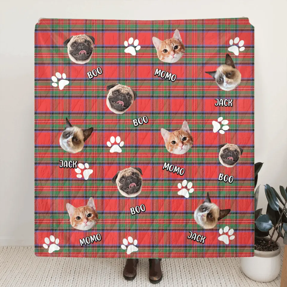 Custom Pet Photo Fleece Blanket or Quilt – Up to 3 Photos