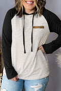 Women's Plus Size Striped Raglan-Sleeve Hoodie
