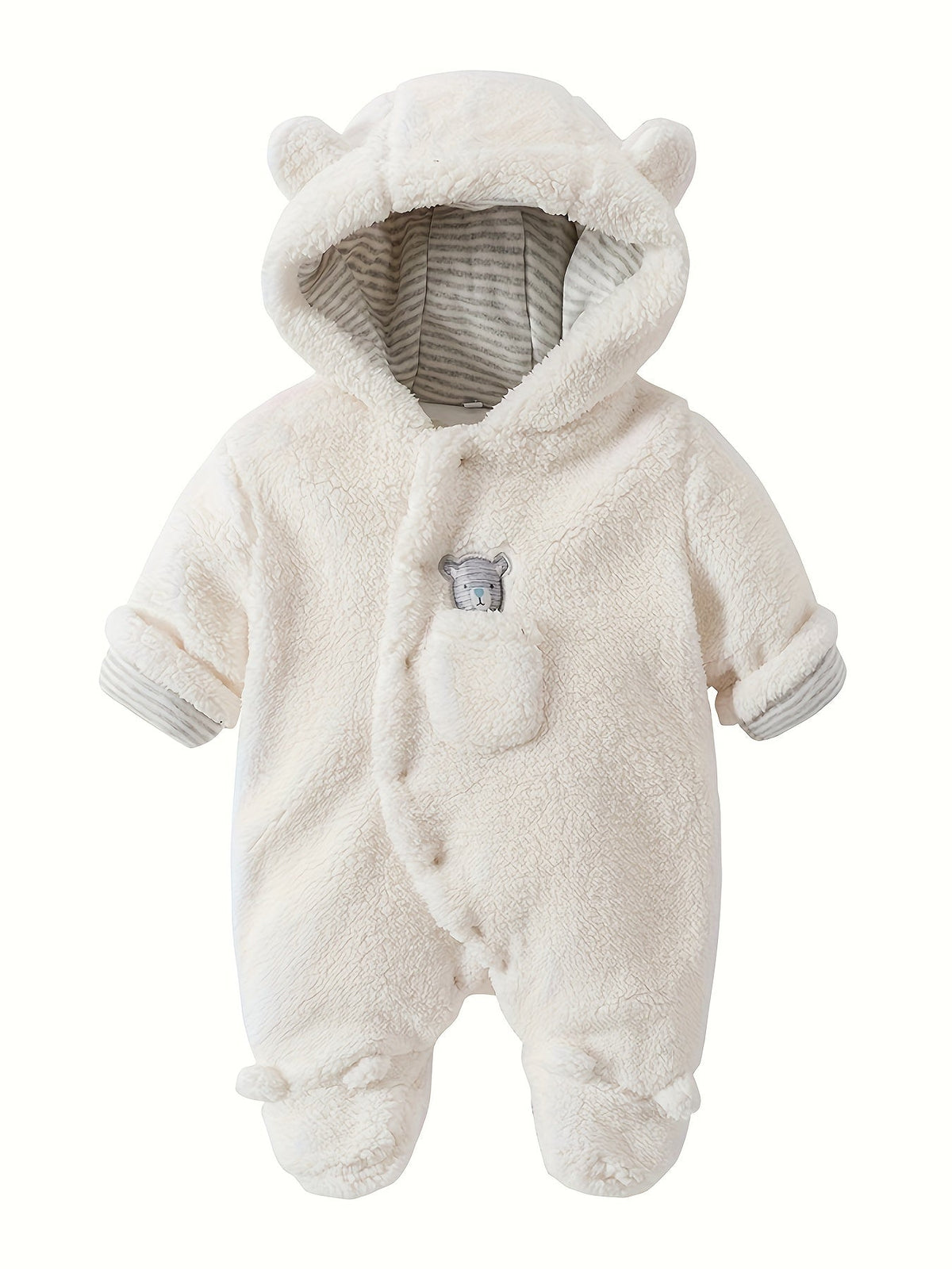 Baby Hooded Bear Fleece Footed Snowsuit