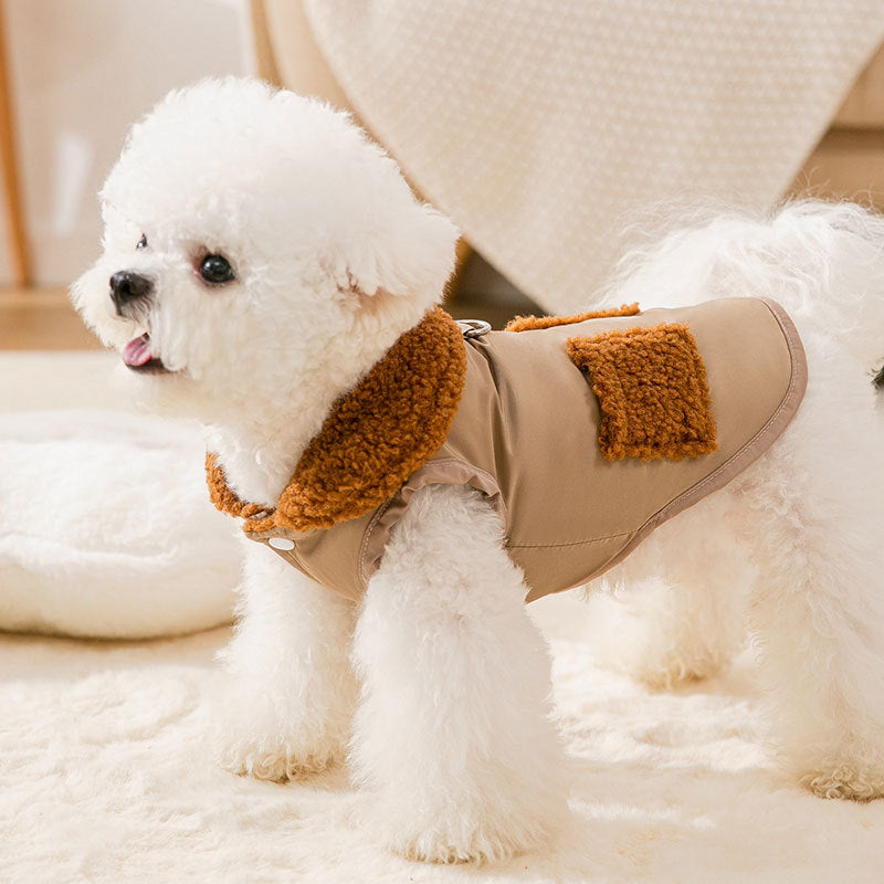 Coffee-Color Knit Dog Sweater – Korean Style for Small Pets