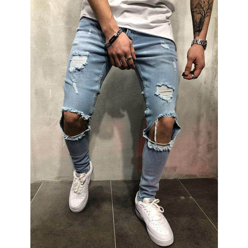 Men's Ripped Slim-Fit Jeans