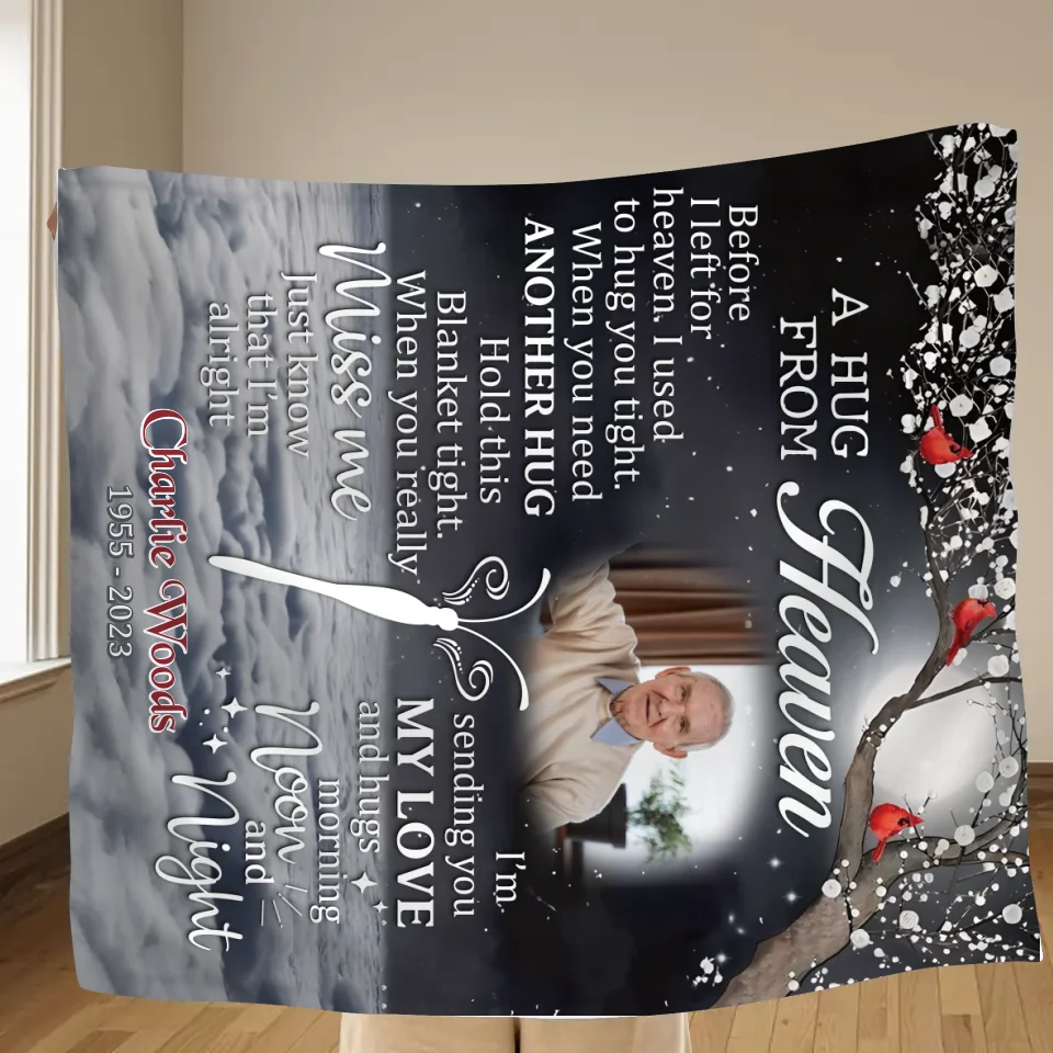 Personalized Memorial Photo Fleece Blanket or Quilt