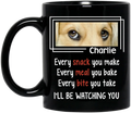 Personalized Dog Photo Black Ceramic Mug – 11 or 15 oz