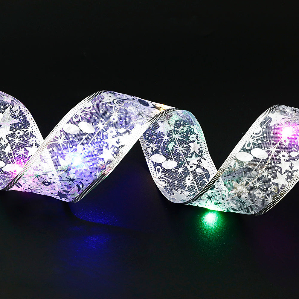 LED Light-Up Christmas Ribbon String Lights