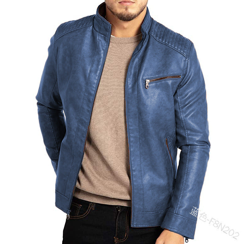 Men's Punk Stand-Collar Motorcycle Jacket