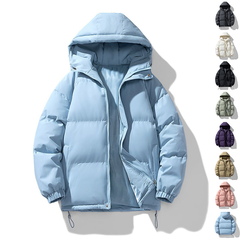 Men's Padded Winter Zip-Up Hooded Jacket