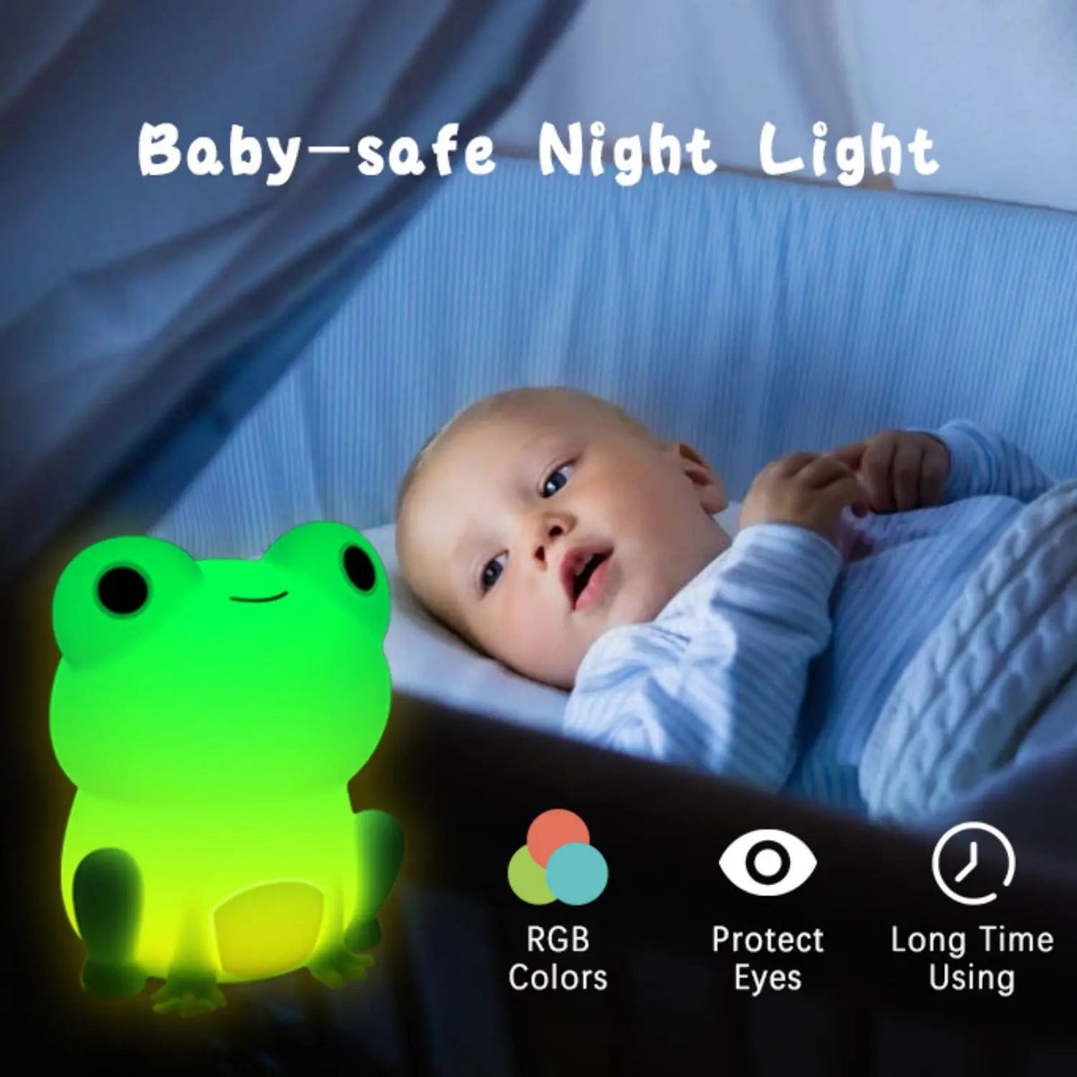 Rechargeable Silicone Frog LED Night Light with Timer