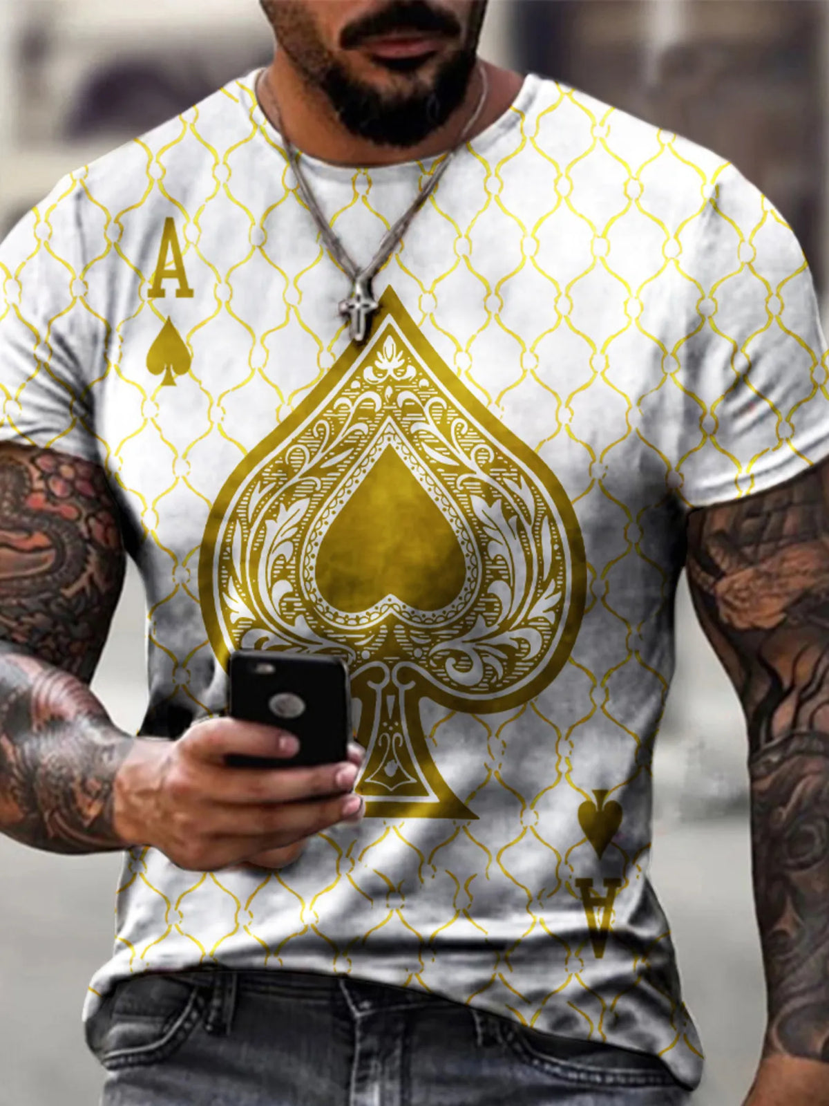 Men's Plus Size Ace of Spades T-Shirt – S–5XL