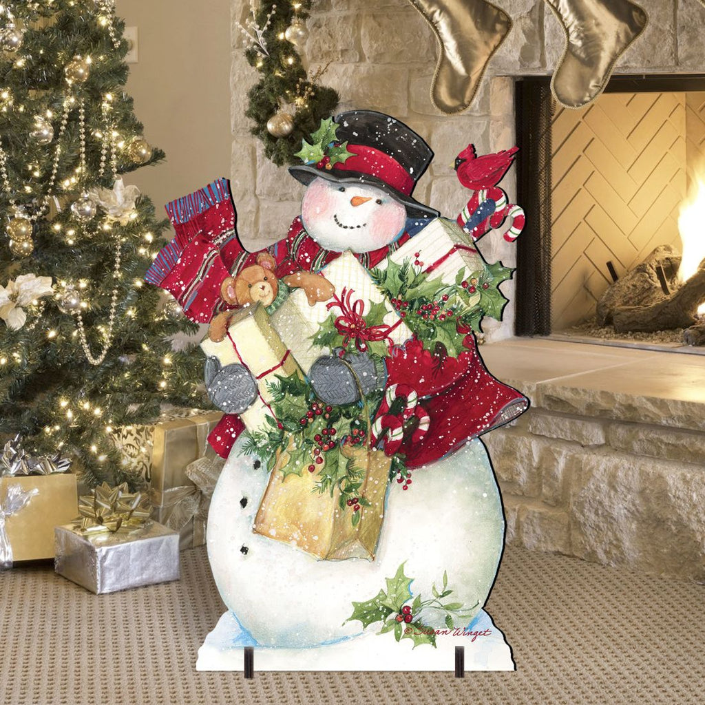 Dark Night Presents Christmas Outdoor Yard Sign by Susan Winget