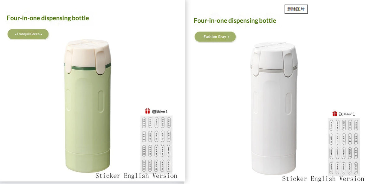 4-in-1 Refillable Travel Toiletry Dispenser