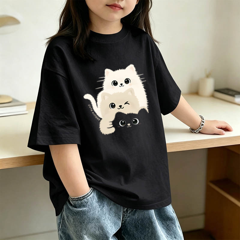 Girls’ Loose-Fit Cartoon-Print T-Shirt