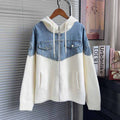 Women's Patchwork Hooded Sweater