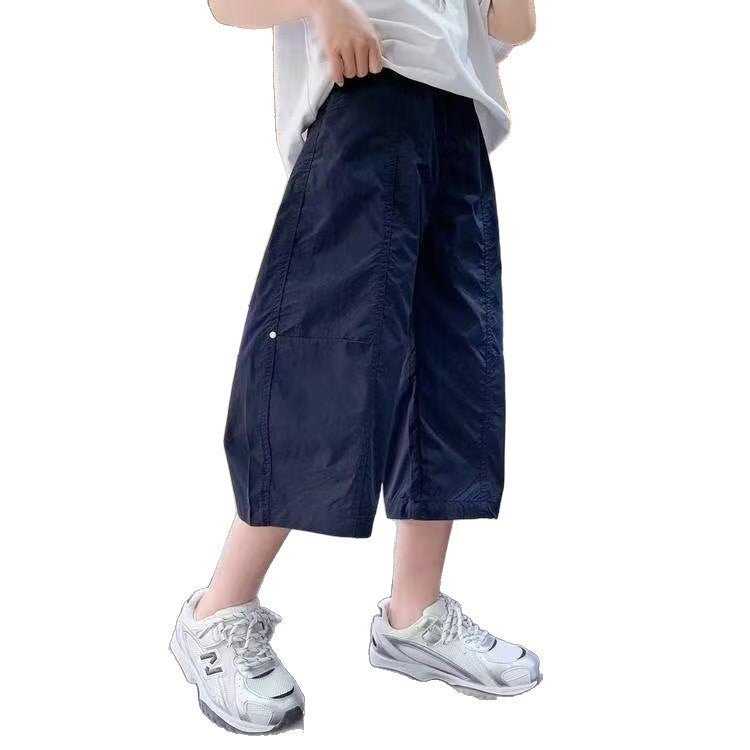 Kids’ Quick-Dry Wide-Leg Cargo Capri Pants