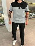 Men's Plus Size Waffle-Knit Two-Piece Set