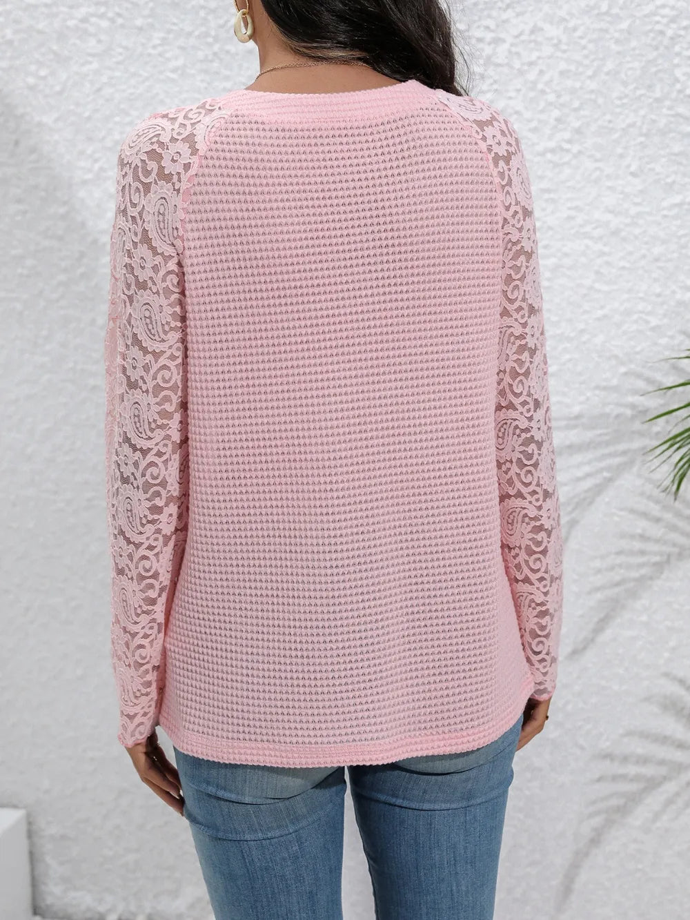 Women's Half-Button Raglan-Sleeve Blouse