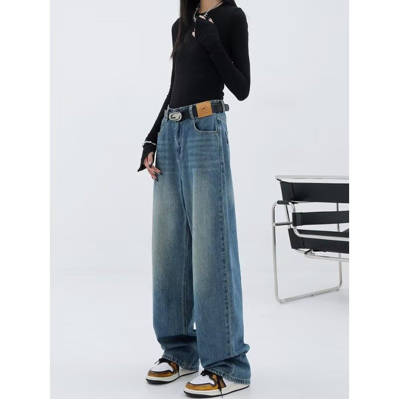 Women's Plus Size High-Waist Wide-Leg Jeans