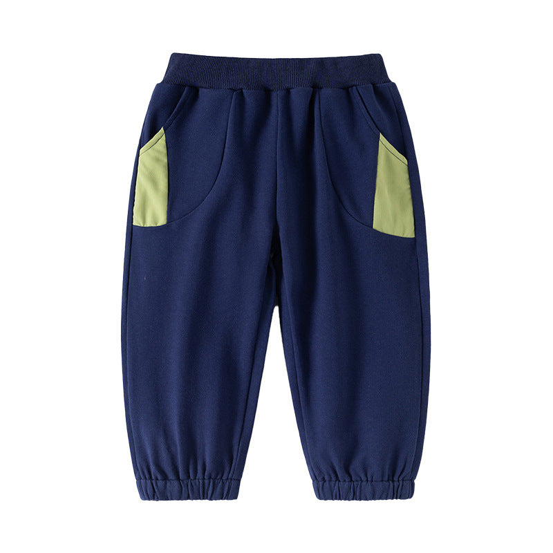 Children's Sports Pants Boys Cuffed Pants Loose Sweatpants for Kids