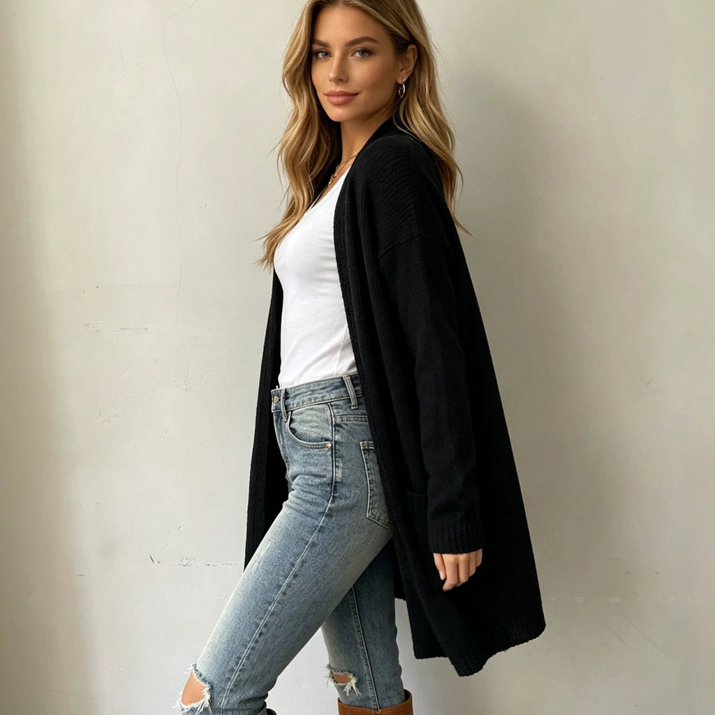 Women's Long-Sleeve V-Neck Cardigan