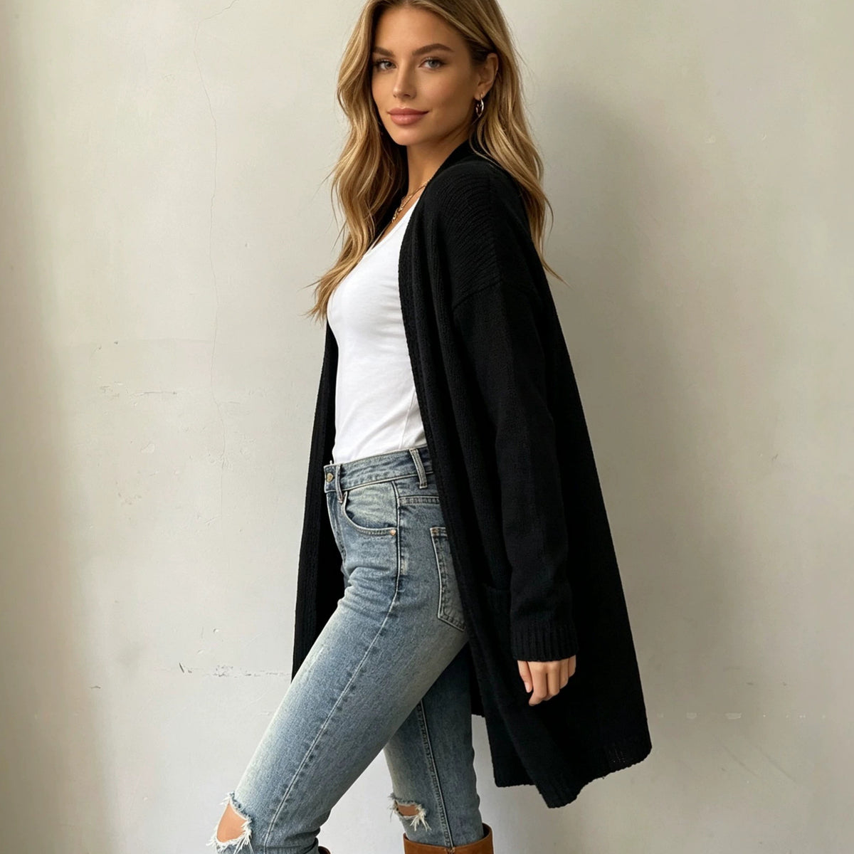 Women's Long-Sleeve V-Neck Cardigan