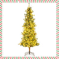 Pre-Lit Hinged Christmas Tree with Pinecones | 6–8 ft