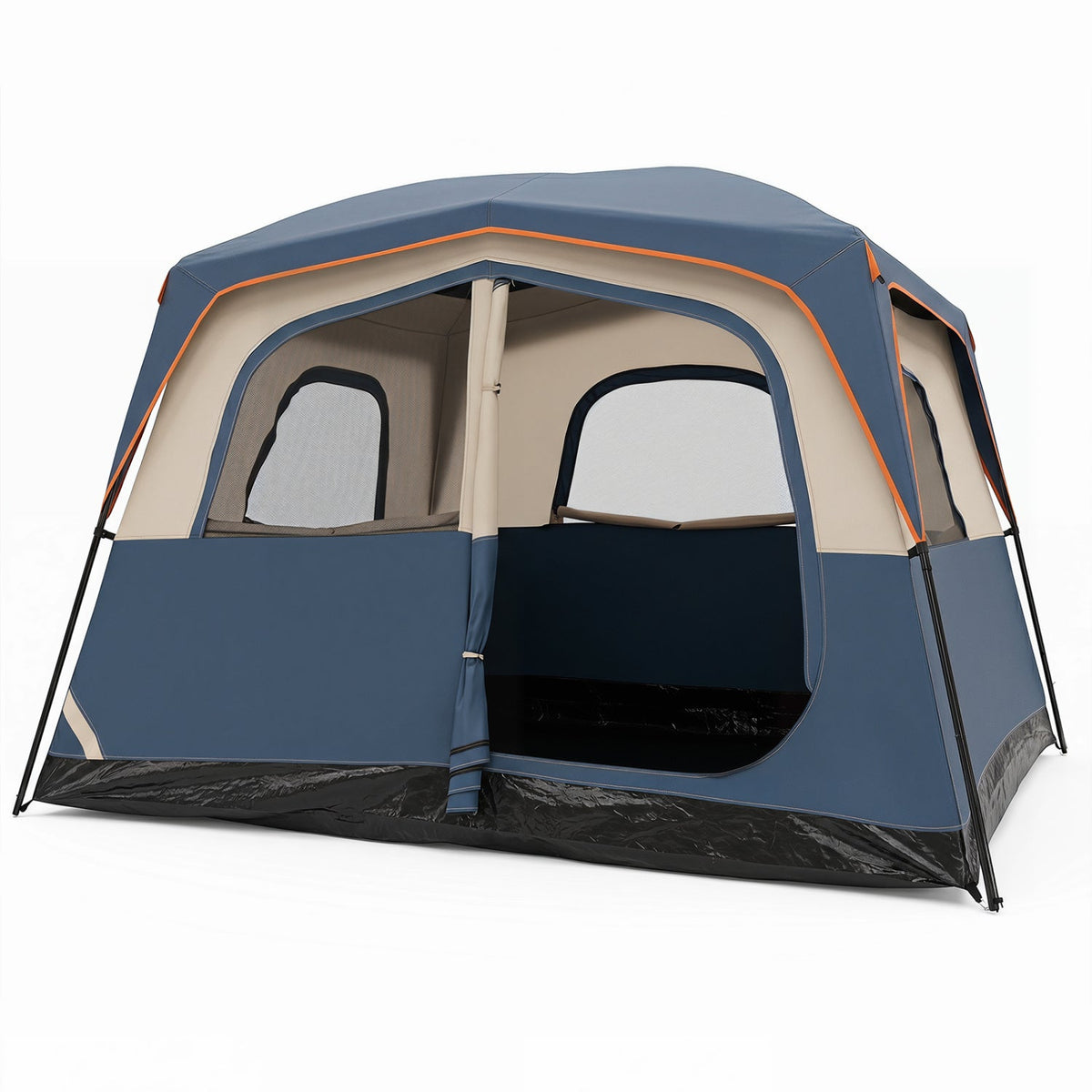 6-Person Family Camping Tent with Rainfly & Mesh Windows