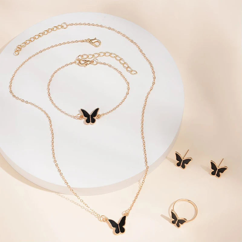 Five-Piece Butterfly Jewelry Set