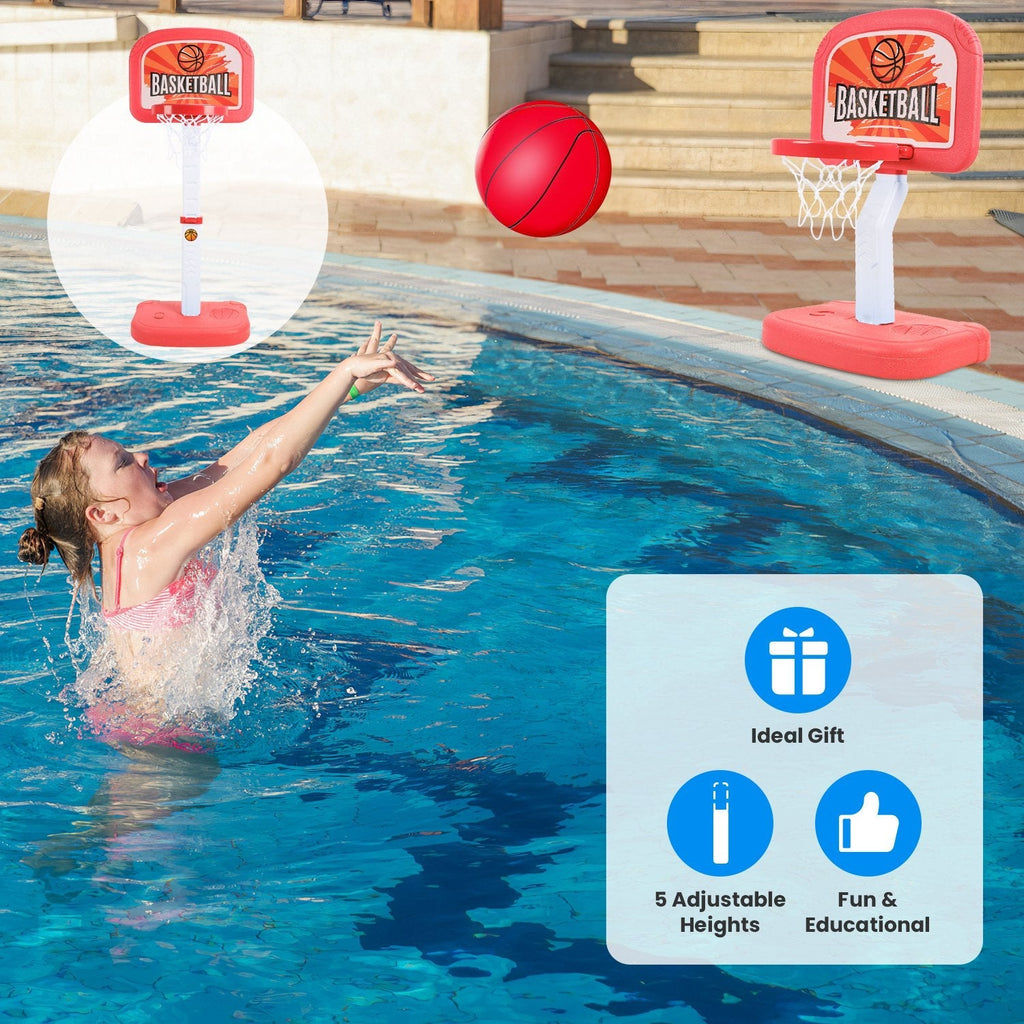 2-in-1 Pool Basketball Game Set with 2 Balls