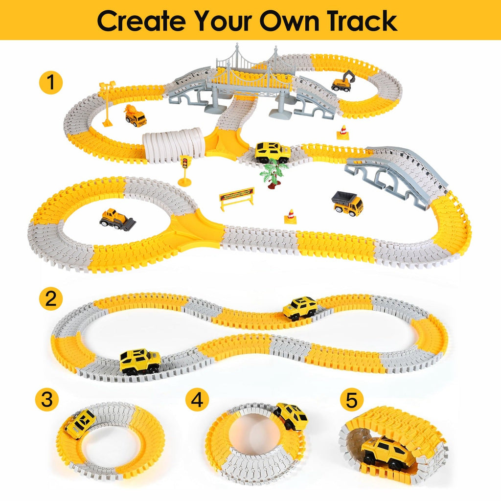 340-Piece Construction Vehicle Race Track Set