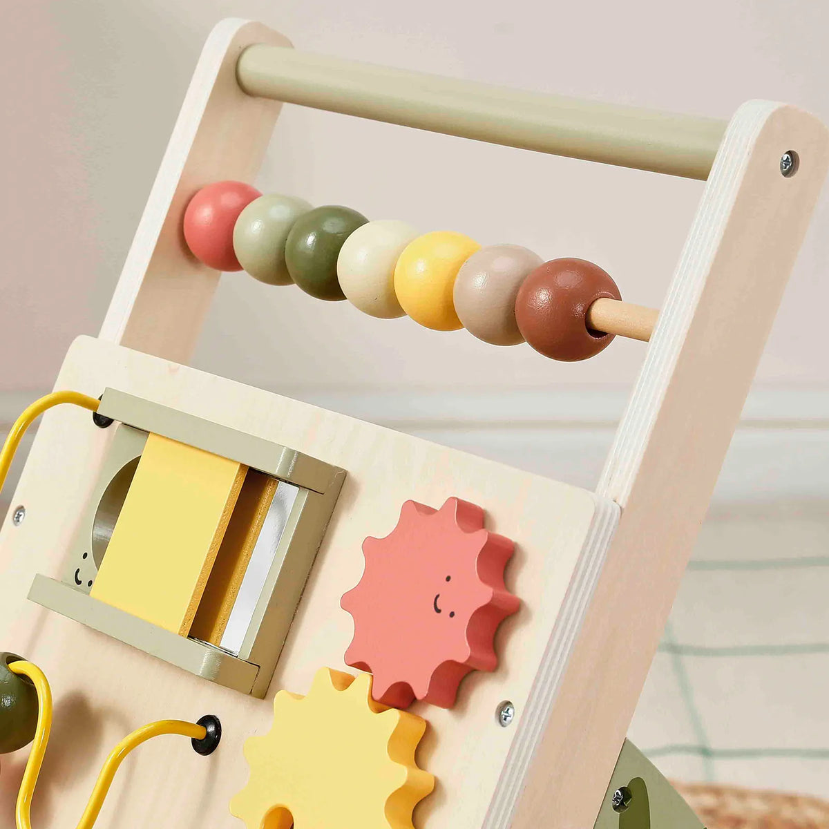 Tiny Land Sage Green Wooden Baby Walker
