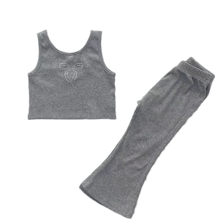 Kids’ Sleeveless Backless Top & Flared Pants Set