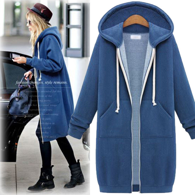 Women's Plus Size Fleece-Lined Hooded Zip Jacket