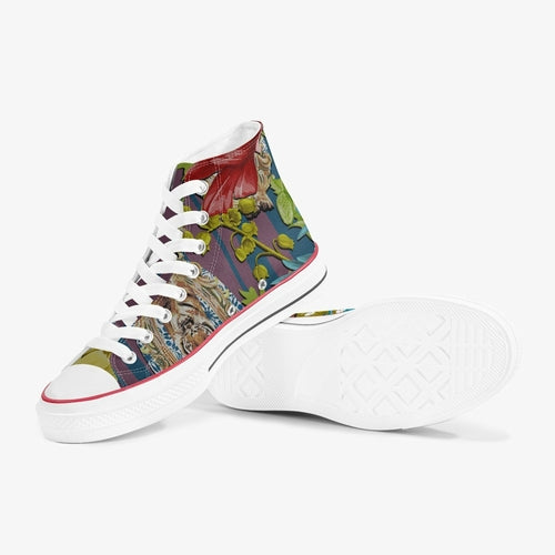 Jacki Easlick Tiger Flower High-Top Canvas Sneakers