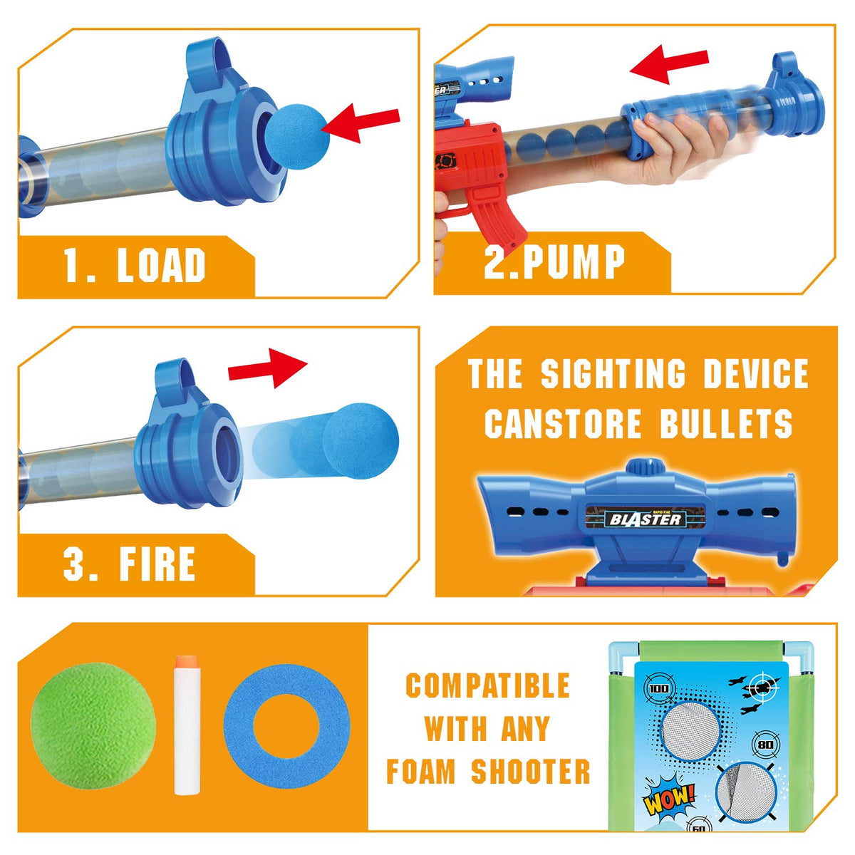 Family Foam Shooting Game — Nerf Compatible
