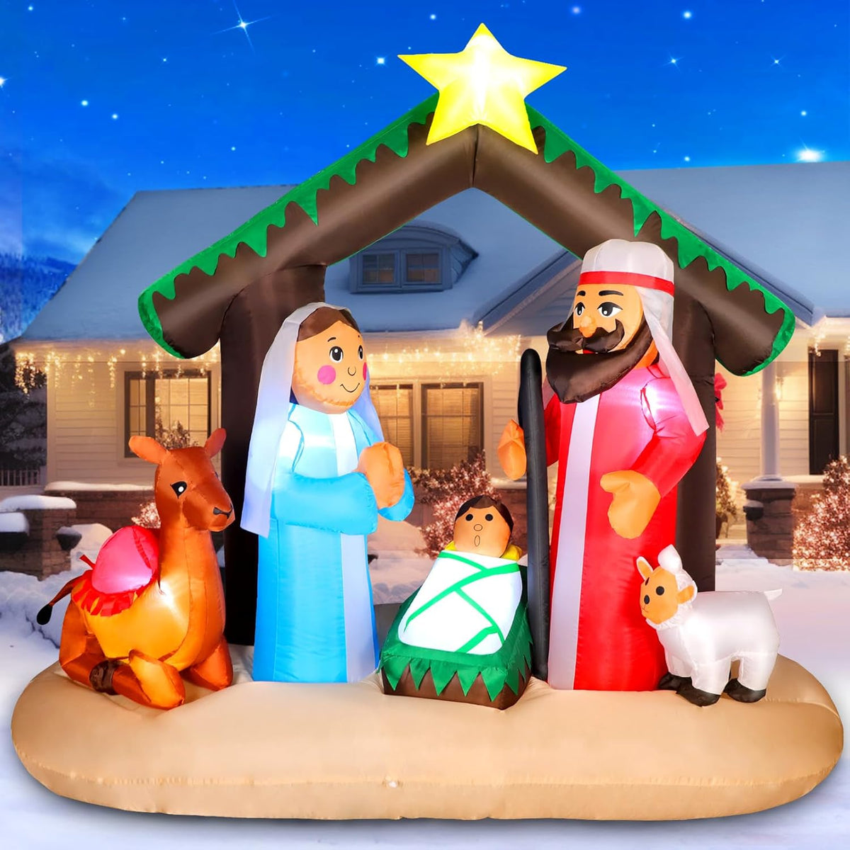 7 ft Christmas Inflatables Giant Snowman Outdoor Decorations