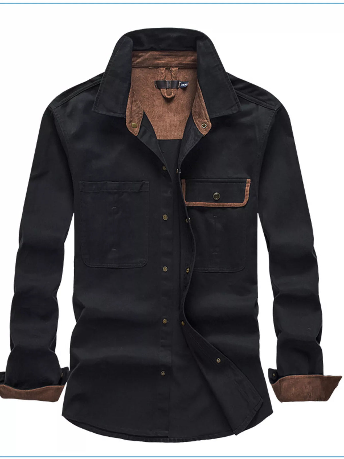 Men's Long-Sleeve Pocket Button-Down Shirt