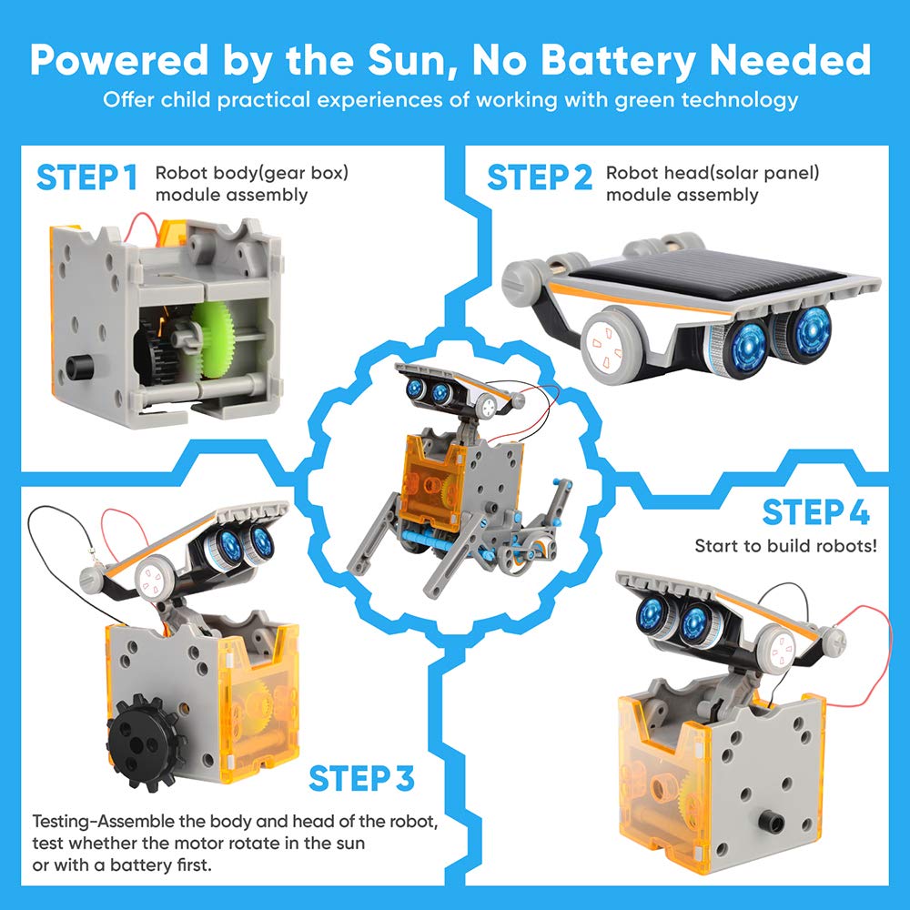 12-in-1 Solar STEM Robot Building Kit – Ages 8–13