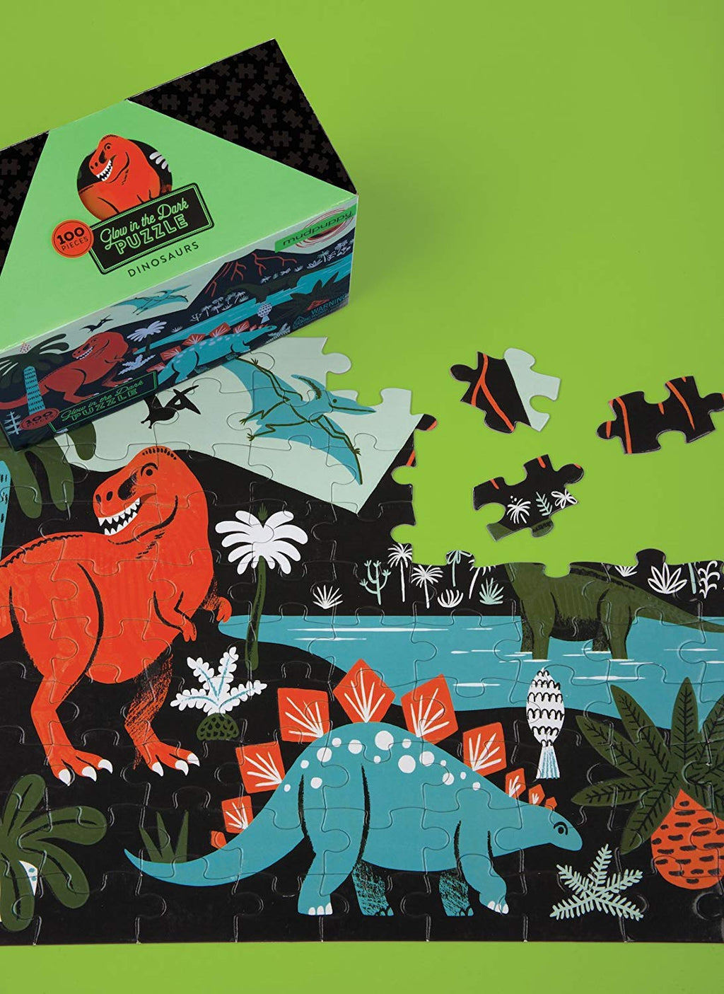 Prehistoric Glow-in-the-Dark Dinosaur World Puzzle