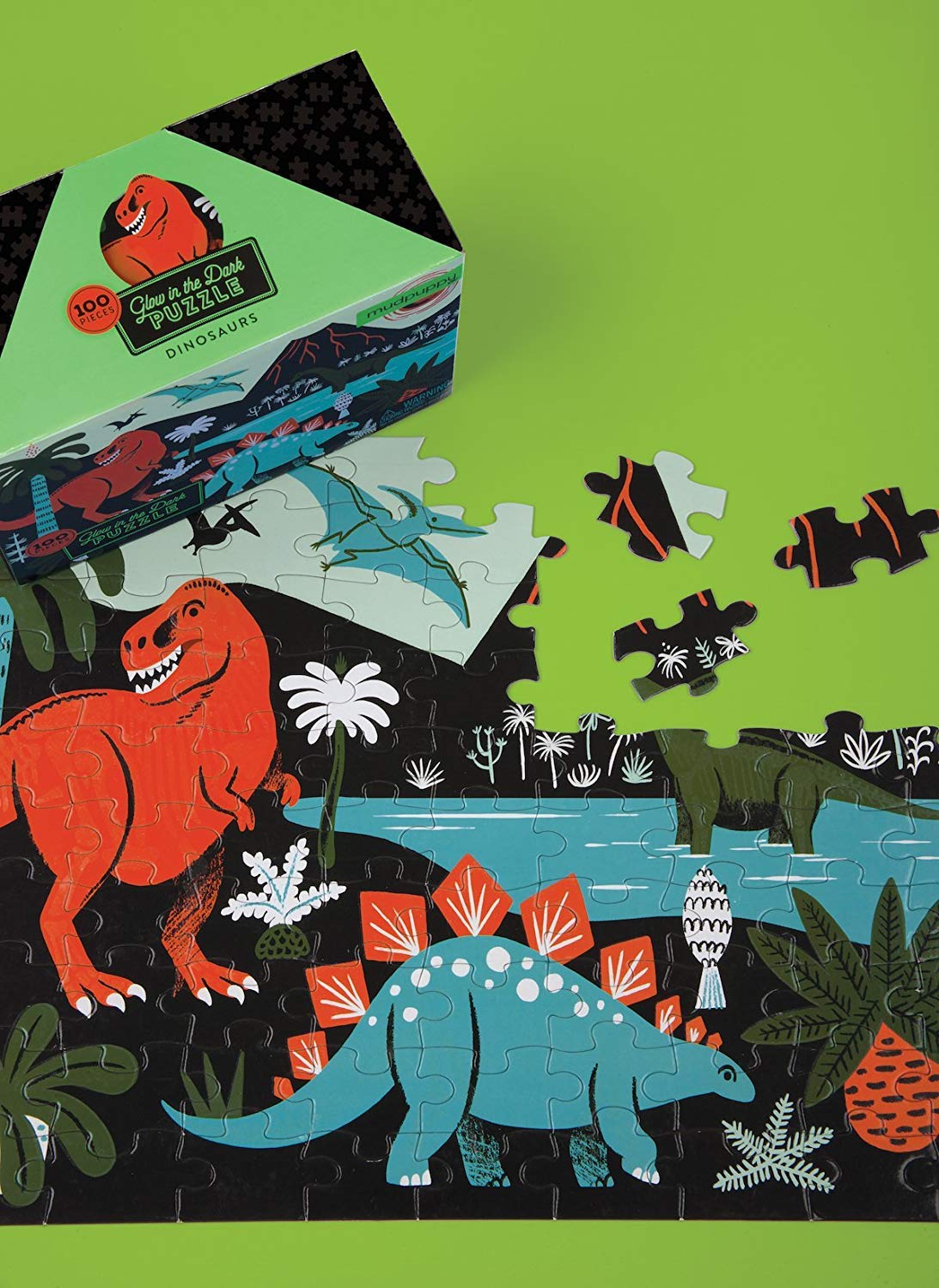 Prehistoric Glow-in-the-Dark Dinosaur World Puzzle