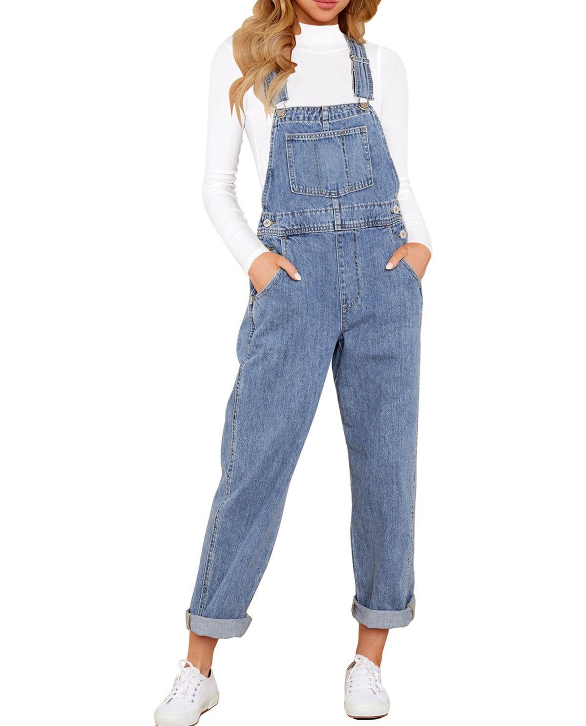 Women's Relaxed Denim Bib Overalls